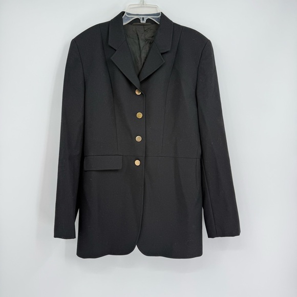 Beaufort Wool Riding Coat Women’s Size 16 L Gold Buttons Back Vent Lined - Picture 10 of 10